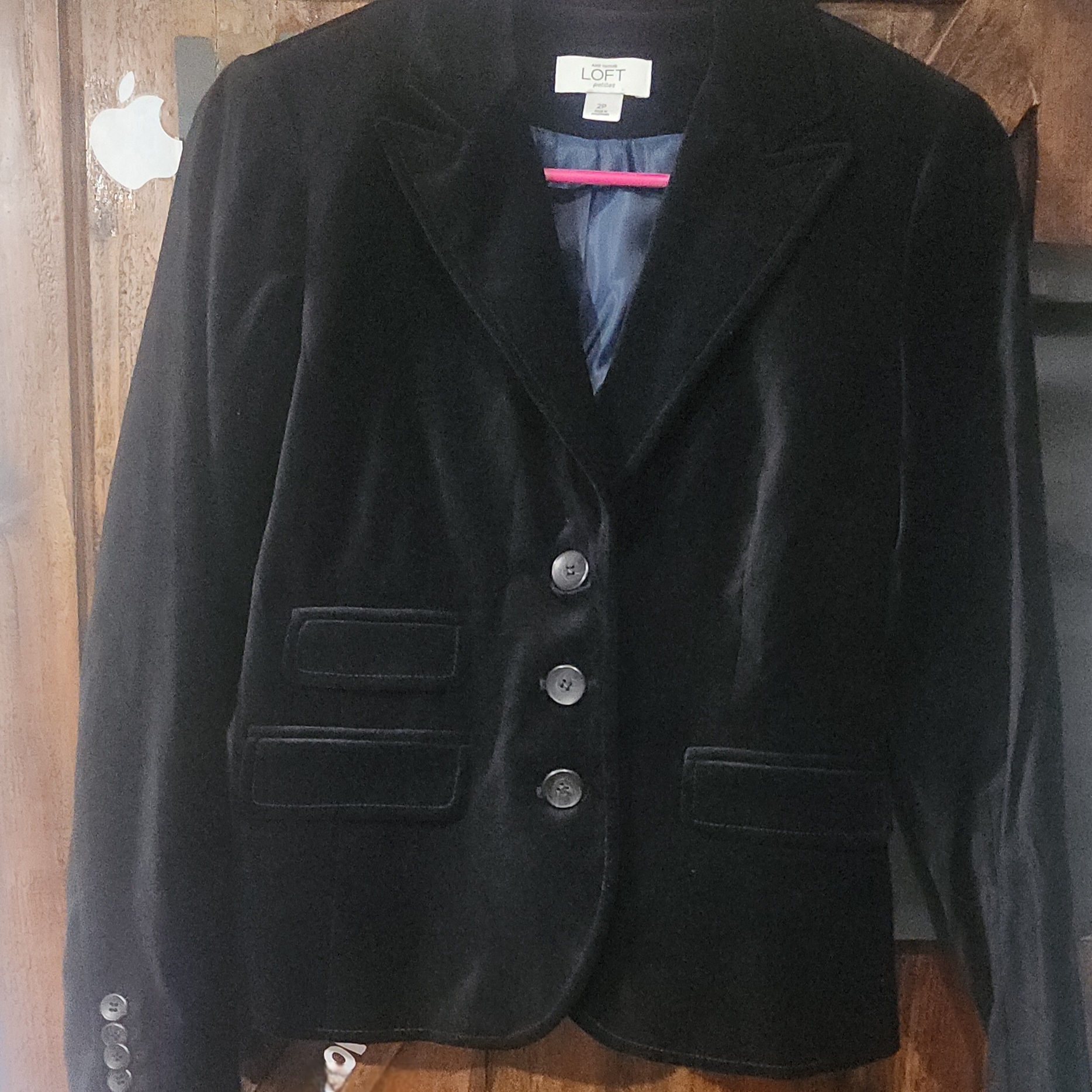 Loft Women's Black Velvet Blazer-2p